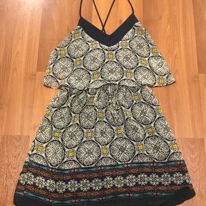 Navy Overlay Sheer Dress